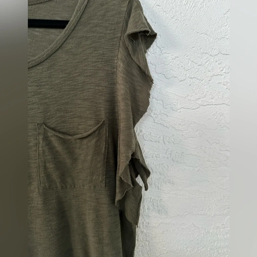 Free People We The Free So Easy Tee Shirt Army Green Medium - Picture 9 of 11